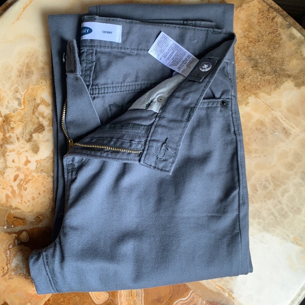 Old Navy gray skinny fit pants. Boys size 14 - Picture 4 of 14